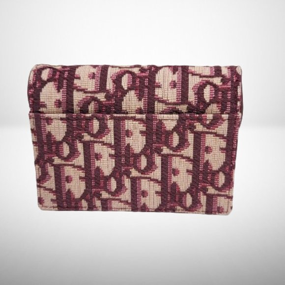 CHRISTIAN DIOR OBLIQUE BORDEAUX  FLAP CARD HOLDER / WALLET - Picture 4 of 12